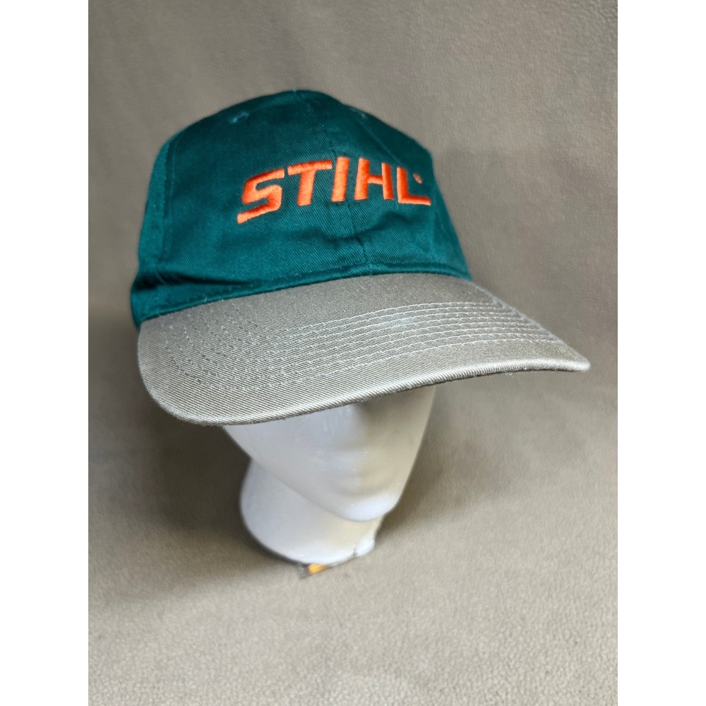 Stihl Outfitters Green and Tan Embroidered Logo Adjustable Baseball Cap Hat